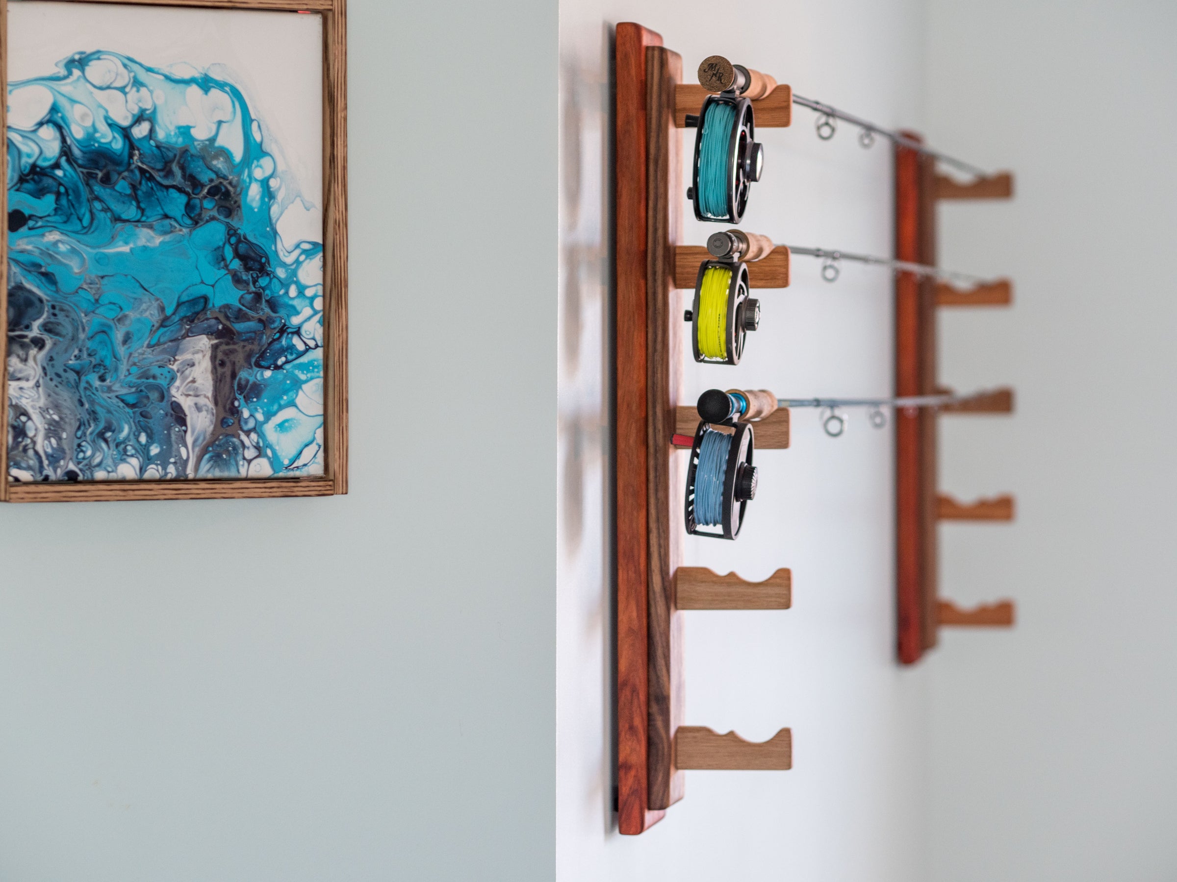 fly fishing rod holder for wall Fly Fishing Rod Wall Rack
